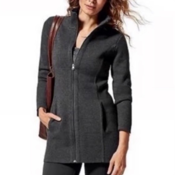 Athleta Sweater Coat Full Zip Chill Chaser Small Wool - Picture 1 of 5